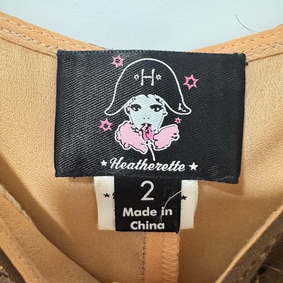 VINTAGE HEATHERETTE 100% silk Green and Brown Sequin Dress - Picture 6 of 9